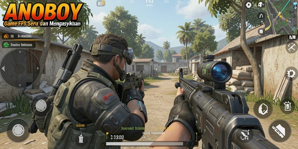 Tampilan gameplay ANOBOY yang penuh aksi dan seru.
