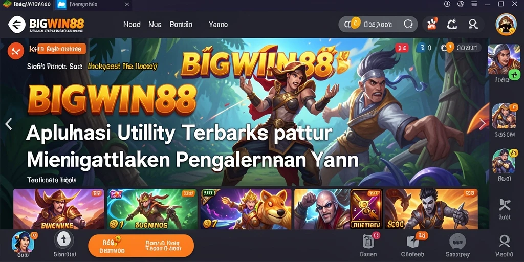 Tampilan antarmuka aplikasi BIGWIN88 yang ramah pengguna.