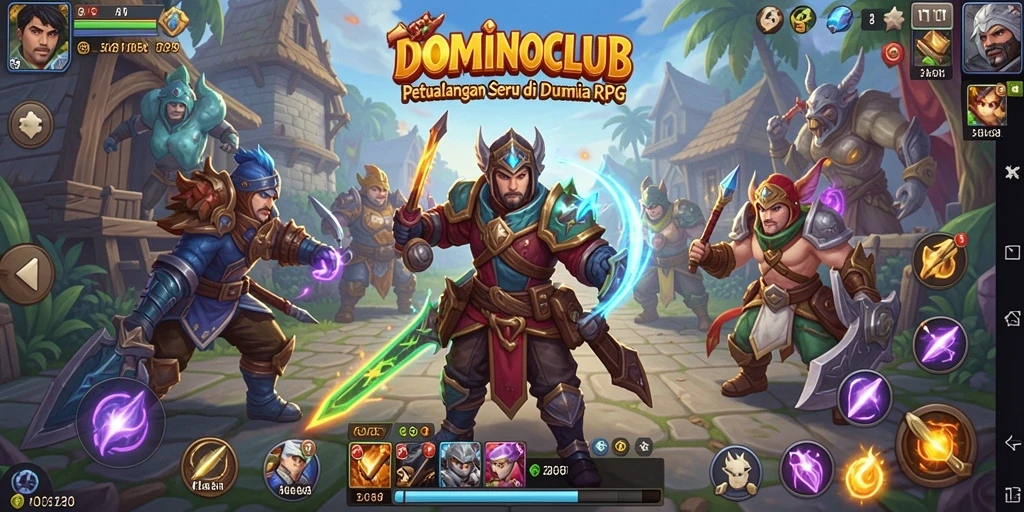 Tangkapan layar DOMINOCLUB menampilkan aksi seru dalam pertarungan RPG.