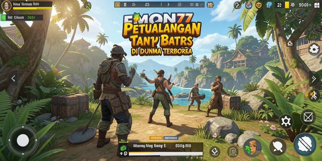 Tangkapan layar gameplay <strong>EMON77</strong>, menampilkan eksplorasi dunia terbuka yang menarik.