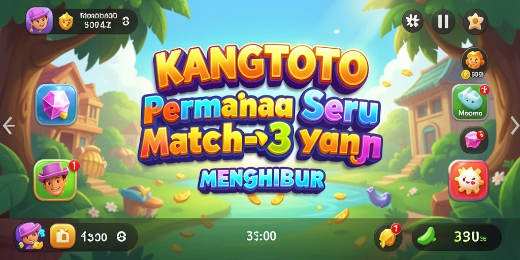Tangkapan layar gameplay KANGTOTO yang menampilkan keseruan permainan Match-3.