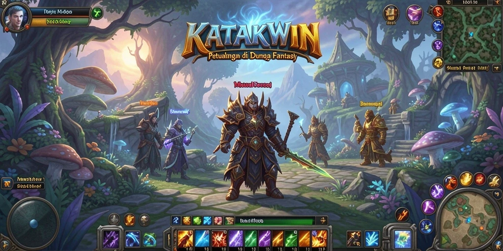 Tampilan menarik dari gameplay KATAKWIN yang seru dan penuh aksi.