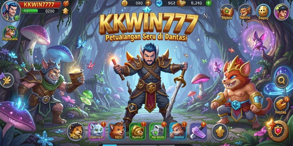 Screenshot utama KKWIN777 menampilkan gameplay penuh aksi dan petualangan.