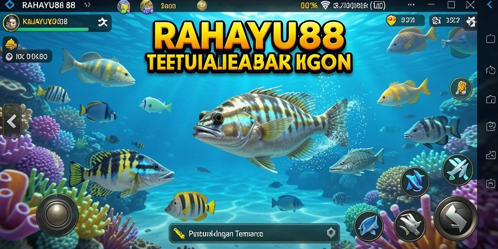 Screenshot gameplay RAHAYU88 menampilkan perburuan ikan yang seru.