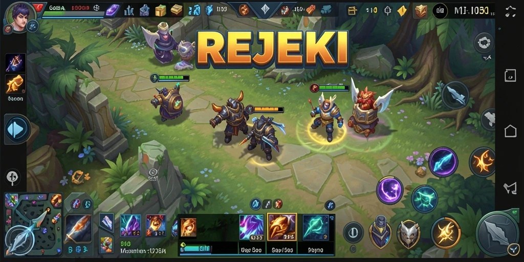 Gameplay seru di arena pertarungan REJEKI.