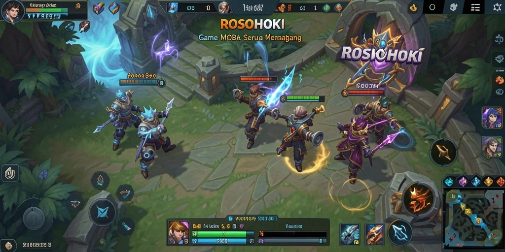 Tangkapan layar gameplay <strong>ROSOHOKI</strong> yang menunjukkan momen pertempuran seru.