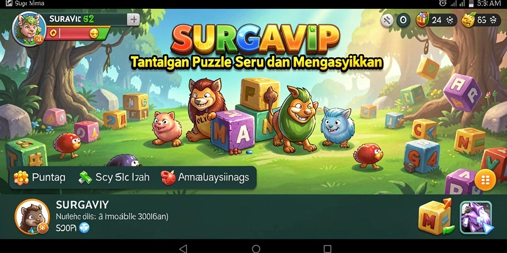 Tangkapan layar gameplay SURGAVIP yang menampilkan level puzzle yang menantang.