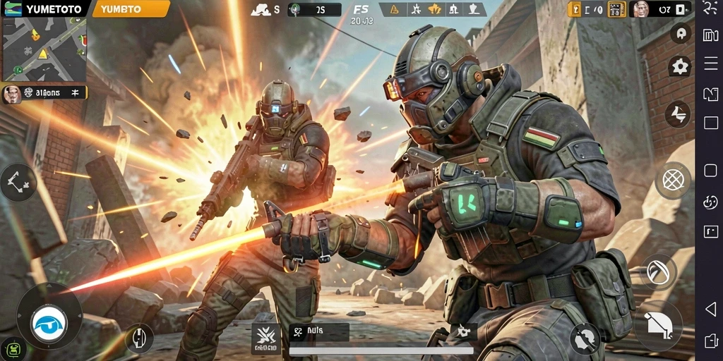 Tampilan aksi intens dalam gameplay YUMETOTO yang memikat.